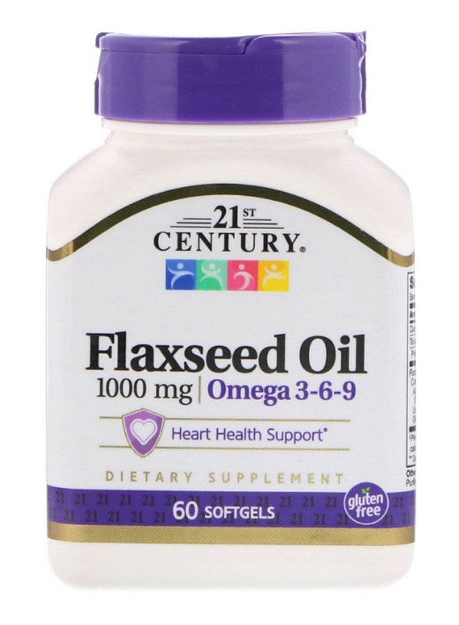 21st Century Flaxseed Oil Omega 3/6/9 Heart Health Support - 60 Softgels - Image 1